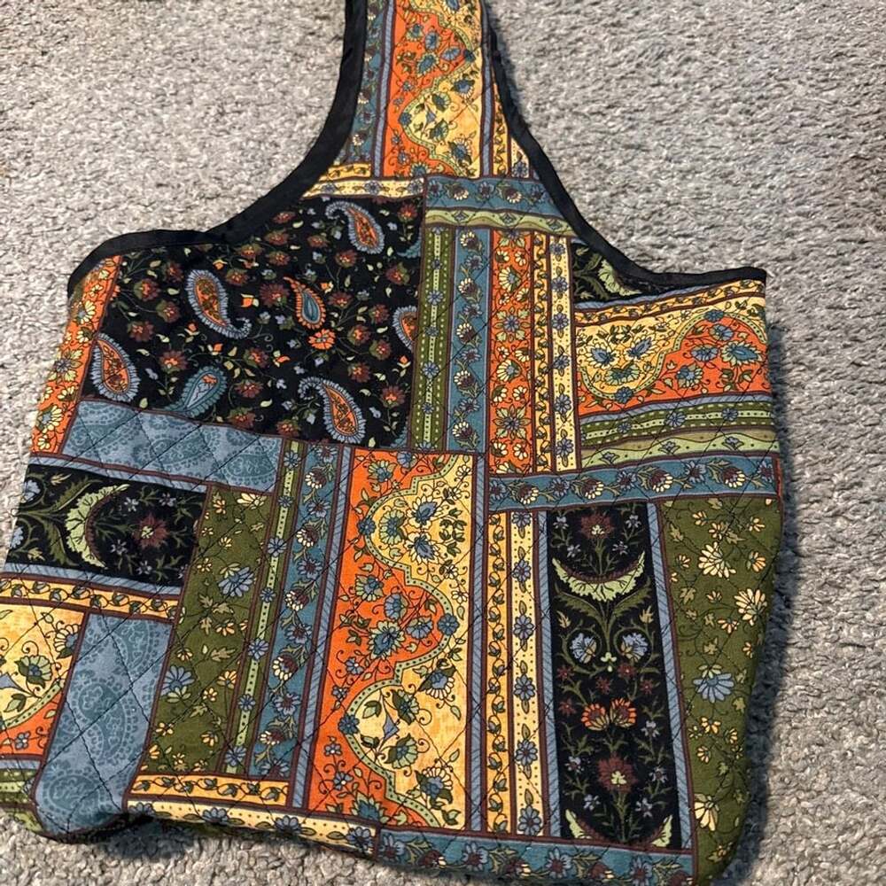 Quilted Paisley Patchwork Tote Bag